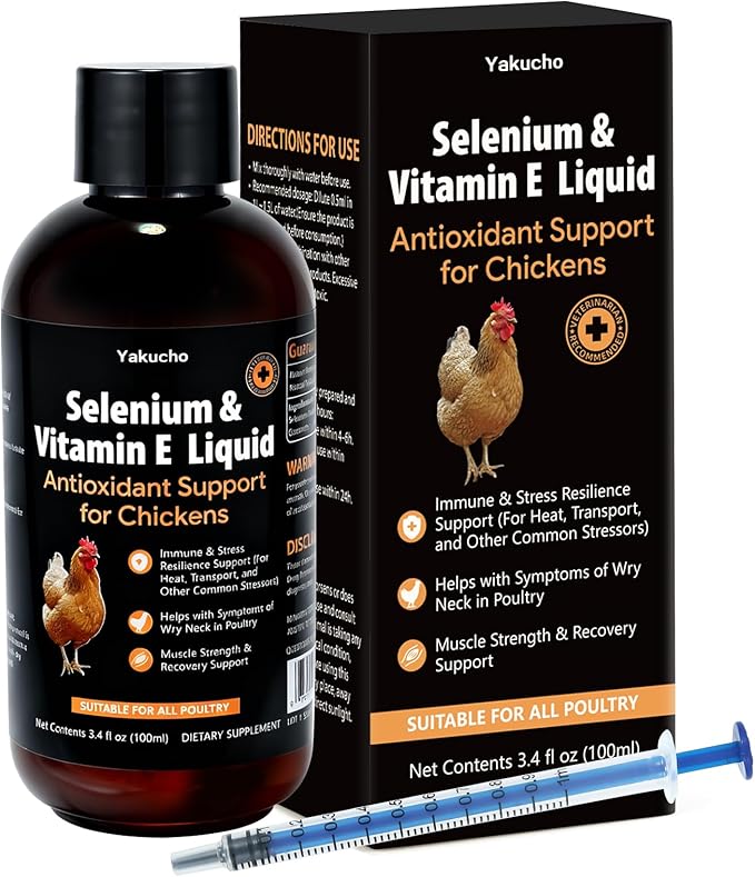E+S Poultry Vitality Formula | Selenium for Chickens and All Poultry | Nutrient Support Liquid for Energy Balance and Mobility | Feed Mix Additive for Healthy Growth
