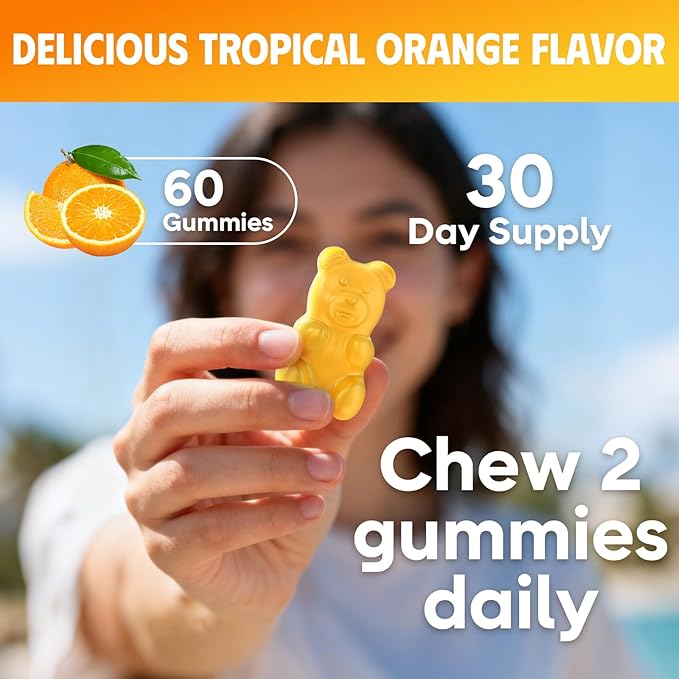 Lutein & Zeaxanthin Gummies - Eye Vitamin Supplement with 40mg Lutein & 8mg Zeaxanthin to Support Macular, Vision & Overall Eye Health, Naturally Orange Flavor, 120 Count