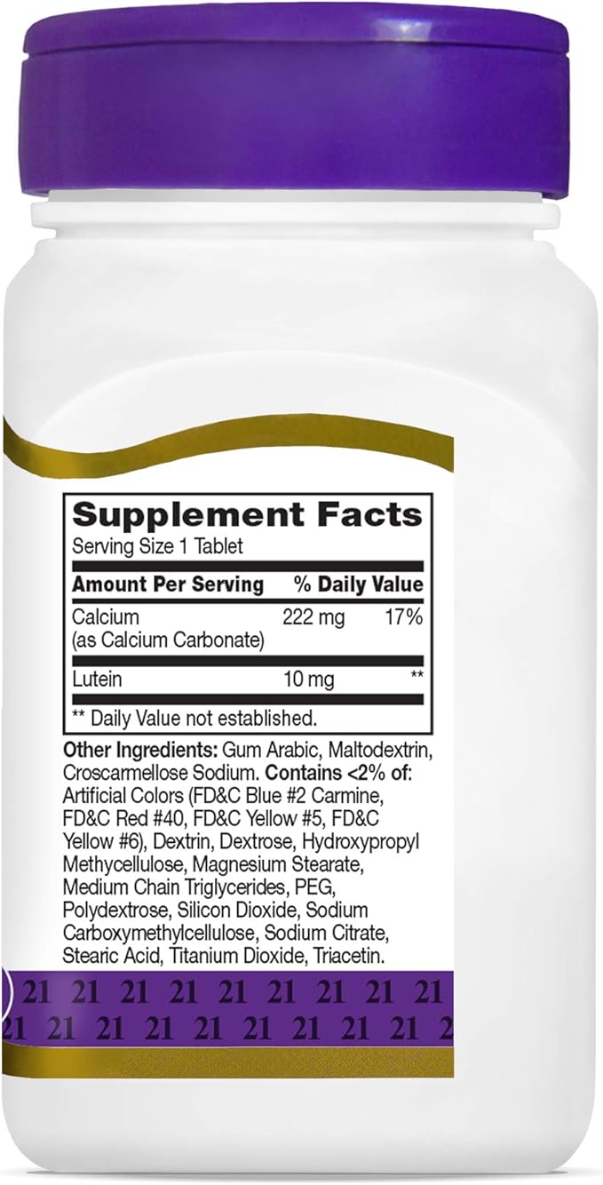 21st Century Lutein 10 mg Tablets, 60 Count (Pack of 2)