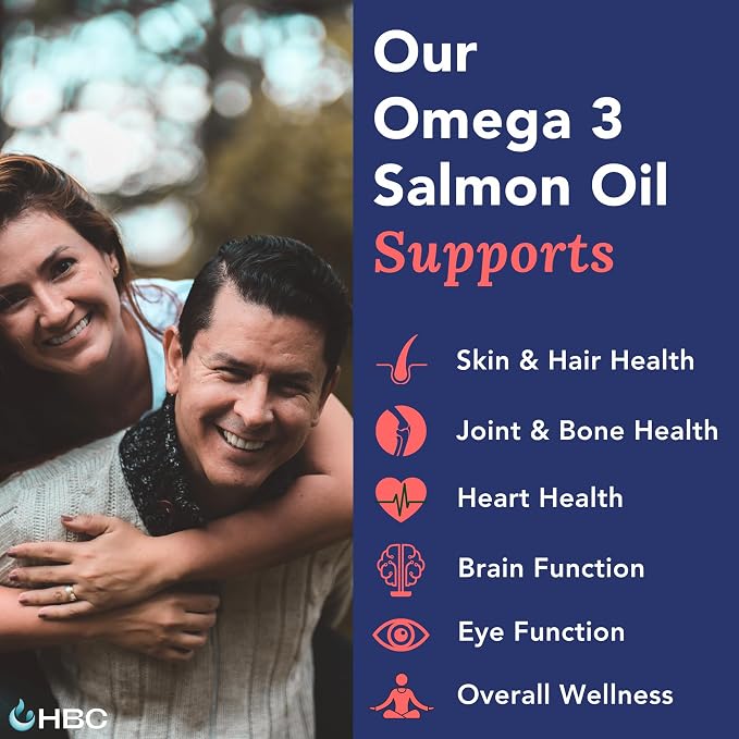 High Strength Omega 3 Fish Oil - 1000mg, Norwegian Salmon Oil with EPA & DHA, No Burping or Aftertaste, Omega 3 Fatty Acids Supplement for Eye, Brain & Heart, Triglyceride Form - 180 Capsules