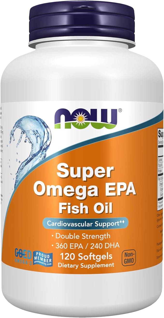NOW Supplements, Super Omega EPA, 360 EPA / 240 DHA, Molecularly Distilled, 120 Softgels