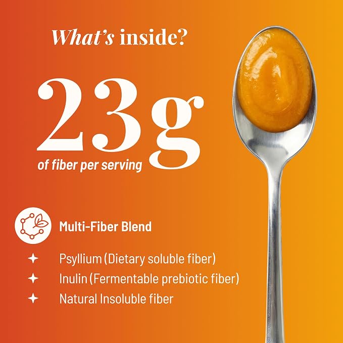 The Fiber Gel High Dietary Fiber Prebiotic Gel Formula — 100% Natural & Clean Label — Plant-Based Psyllium Husk & Inulin Complex — Keto Friendly, Vegan, No Added Sugar — Mango, 32 oz