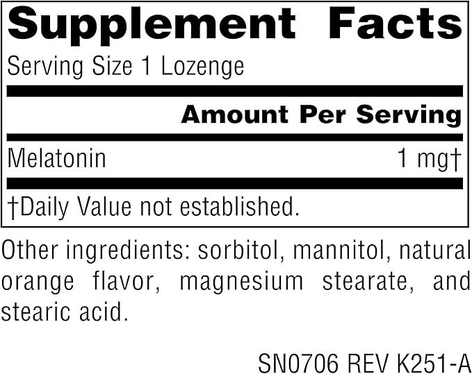 Source Naturals Sleep Science Melatonin, Non GMO Project Verified, Melatonin Dietary Supplement, 1mg - 100 Orange Flavored Lozenges