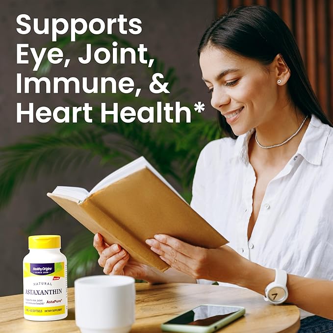 Healthy Origins Astaxanthin 4 mg, 150 Softgels - AstaPure Clinically Studied Algae - Supports Joint & Immune Health, Healthy Skin, Antioxidant for Cellular Protection & Eye Support