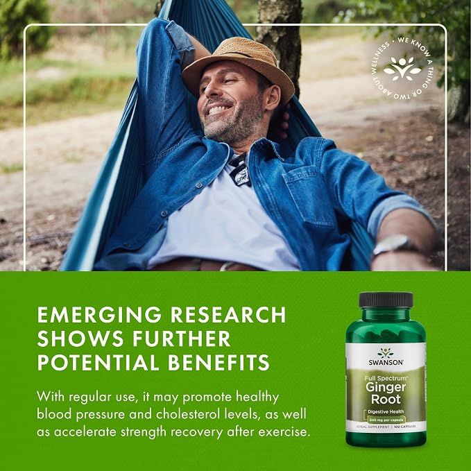 Swanson Full Spectrum Ginger Root 540 mg 100 Caps (4 Pack)