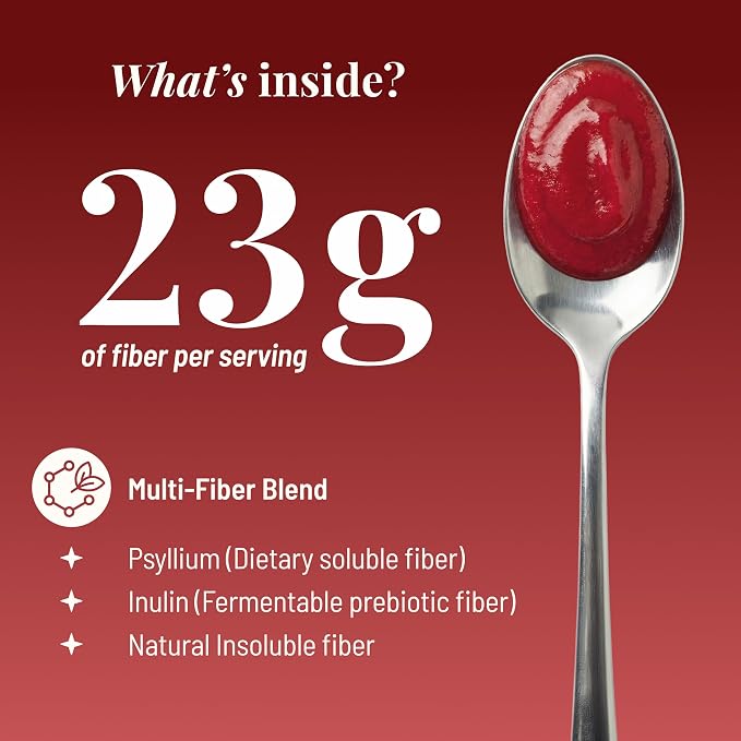 High Dietary Fiber Prebiotic Gel Formula — 100% Natural & Clean Label — Plant-Based Psyllium Husk & Inulin Complex — Keto Friendly, Vegan, No Added Sugar — Strawberry, 16 oz