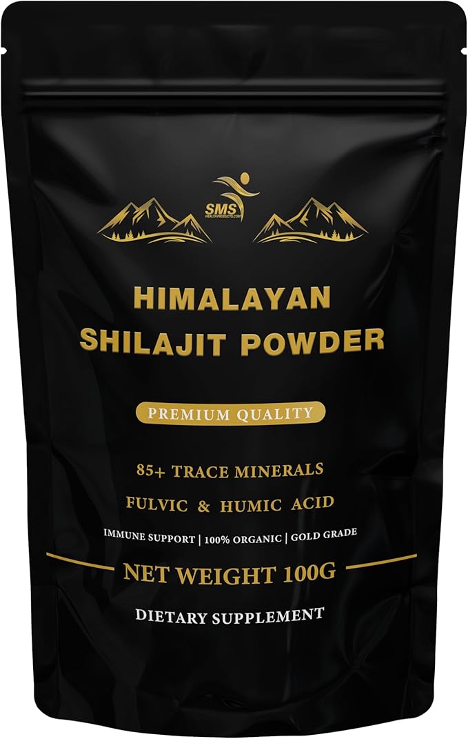 Shilajit Pure Himalayan Shilajit Powder - Gold Grade 100% Pure Shilajit with Fulvic Acid & 85+ Trace Minerals Complex for Energy & Immune Support - 100g