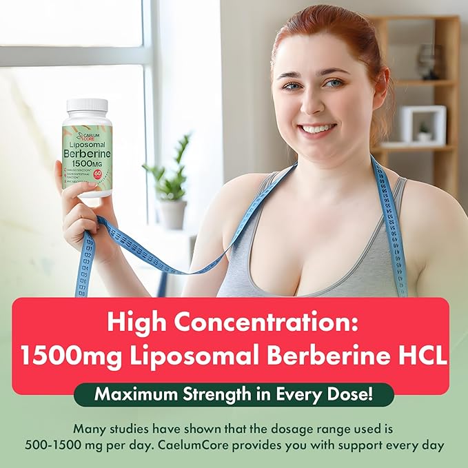 Liposomal Berberine HCL - Berberine 1500mg Activates AMPK, High Bioavailability Berberines Supplement for Women and Men, Supports Body Balance