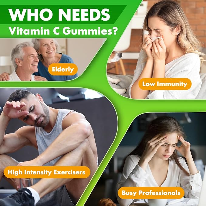 softbear Liposomal Vitamin C Gummies for Adults & Kids 1000mg, Chewable Vitamin C Supplement for Immune Support, Vegan/Organic/Sugar Free VIT C Gummies, Strawberry Flavor 60 Count