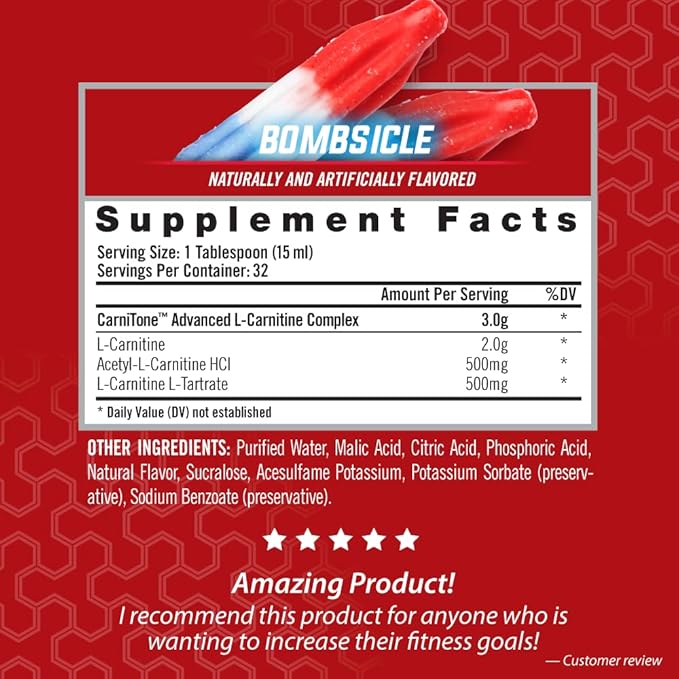 iSatori L-Carnitine LS3 3000, Liquid L-Carnitine with Acetyl L-Carnitine, L-Carnitine L-Tartrate, Stimulant Free Pre Workout, Low Calories, Sugar, Gluten, Keto-Friendly, Bombsicle Flavor (32 Servings)