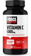 Force Factor Vitamin C 1000mg Immune Support Supplement, Vitamin C Supplement Immunity Vitamins Plus Antioxidant Support, Premium Quality, Vegan, 60 Vitamin C Tablets
