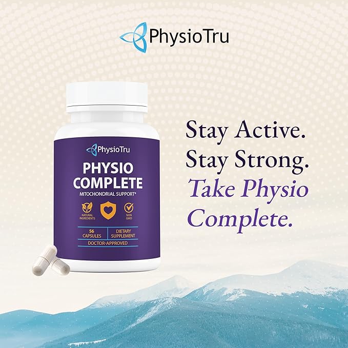 PhysioTru Physio Complete CoQ10 Supplement - Superior Nutrient Absorption, Antioxidant & Energy Support - Coenzyme Q10 Ubiquinone with Fulvic Acid, Magnesium Taurate & Reishi Extract - 1 Pack