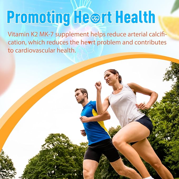 Vitamin K2 MK-7 Gummies 100mcg, Extra Strength K2 Vitamin Supplement for Bone & He-Art Support, Chewable Natural Orange Flavor, Non GMO, Vegan, 120 Gummies