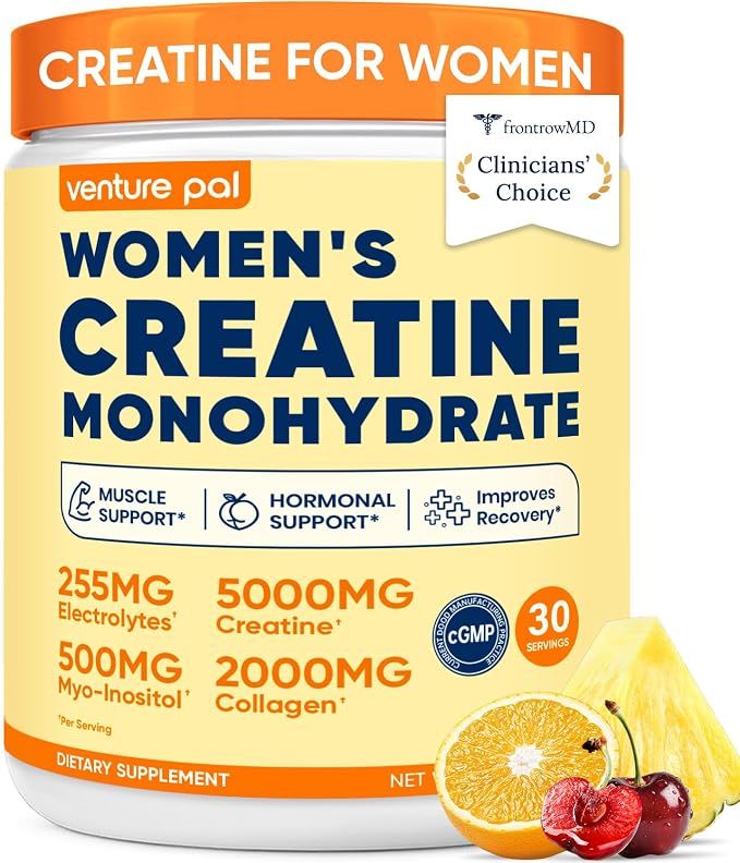 18 IN 1 Creatine for Women, Creatine Monohydrate Blend Powder with Collagen, Myo & D-Chiro Inositol, Electrolytes & 6 Vitamins for Muscle Growth, Recovery & Hormonal Balance – 10.58 Oz,Sugar Free