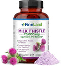 FineLand Milk Thistle Pills 50:1 Extract with 80% Silymarin Flavonoids – Liver & Antioxidant Support - 50X Concentrated Seed Extract -120 Vegan Capsules, Non-GMO, Made in USA