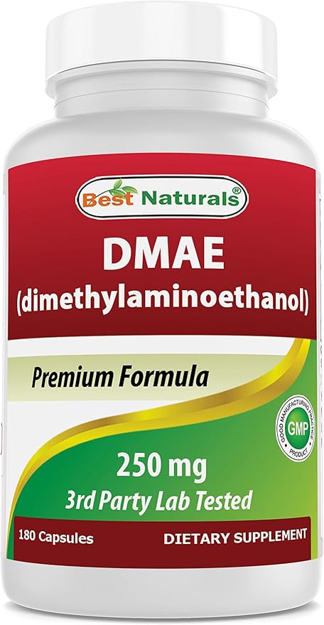 Best Naturals DMAE Supplement 250 mg & Vitamin B1 as Thiamine Mononitrate 100 mg