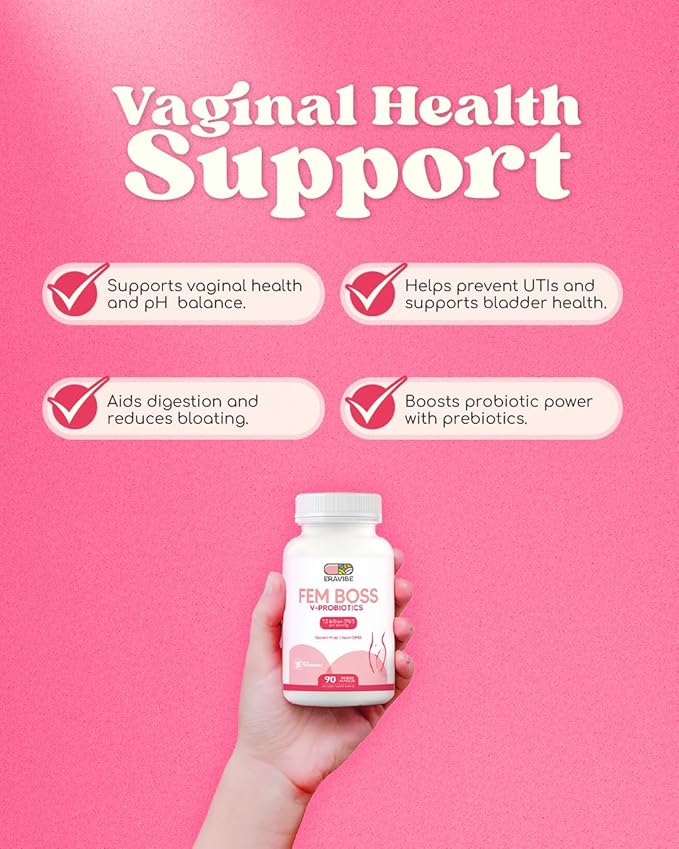 Women's Probiotic with Cranberry - 7.5 B CFUs for Vaginal & Gut Microbiome Support - 90 Vegan Capsules, Gluten Free