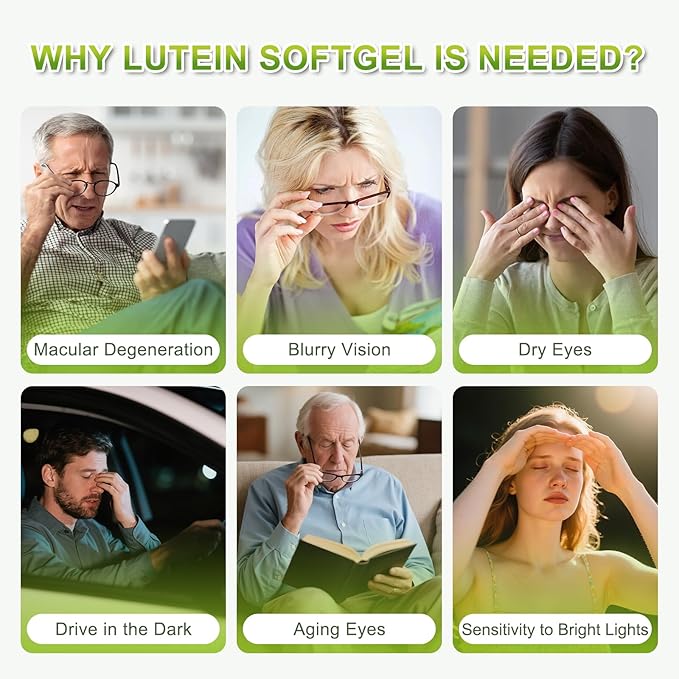 Lutein and Zeaxanthin Supplement - Eye Vitamins 150 Softgels, 20mg Lutein & 4mg Zeaxanthin with Vitamins C, E, Zinc, Copper for Blue Light Protection, Eye Health Support, 5 Months Supply