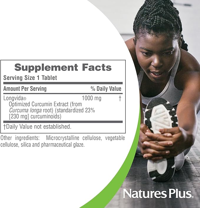 NaturesPlus PRO Longvida Curcumin 1000 mg - 60 Tablets - Promotes Healthy Free Radical Protection - Non-GMO, Vegan & Gluten Free - 60 Servings