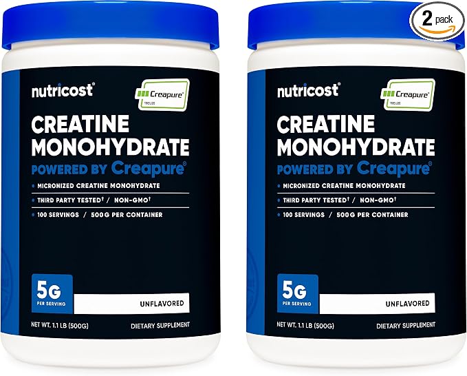 Nutricost Creapure® Creatine Monohydrate 500 Grams (Pack of 2)