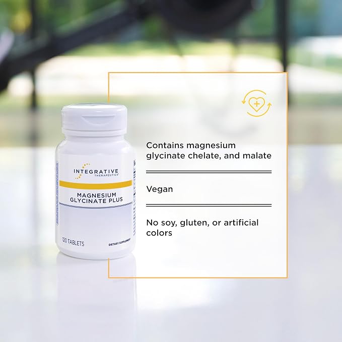 Integrative Therapeutics Magnesium Glycinate Plus - Cardiovascular Support Supplement* - Supports Brain & Muscular Function* - 120 Count (60 Servings)