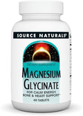 Source Naturals Magnesium Glycinate, Chelated for high Absorption | for Calm Energy, Bone & Heart Support*, 200 mg per Serving - 60 Tablets