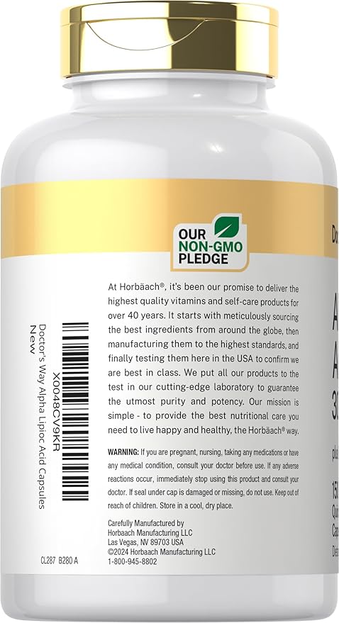 Doctor's Way Alpha Lipoic Acid 300mg | 150 Capsules | with Biotin Optimizer | ALA Supplement | Non-GMO, Gluten Free