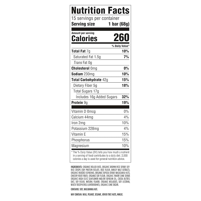 CLIF BAR - Energy Protein Bars - White Chocolate Macadamia Nut - Made with Organic Oats - Energy Bars - Non-GMO - (15 Pack)