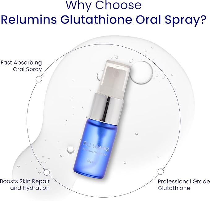 Relumins Highest Dose Sublingual Glutathione Oral Spray - New Advanced Formula 6000mg Plus Zinc - Professional Formula for Skin, Brain, and Immune Health, Made in USA (3000mg x 2 Bottles)