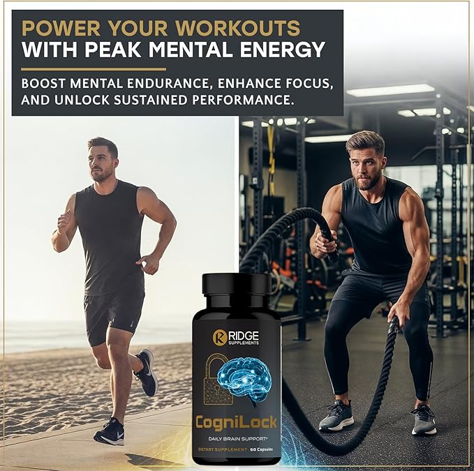 CogniLock Nootropic Brain Supplements for Memory and Focus - Cognitive Supplement for Men, Women & Seniors - Brain Fog Vitamins w/Lion’s Mane, Alpha GPC, Citicoline, CognatiQ™ Coffee Fruit - 60 Pills