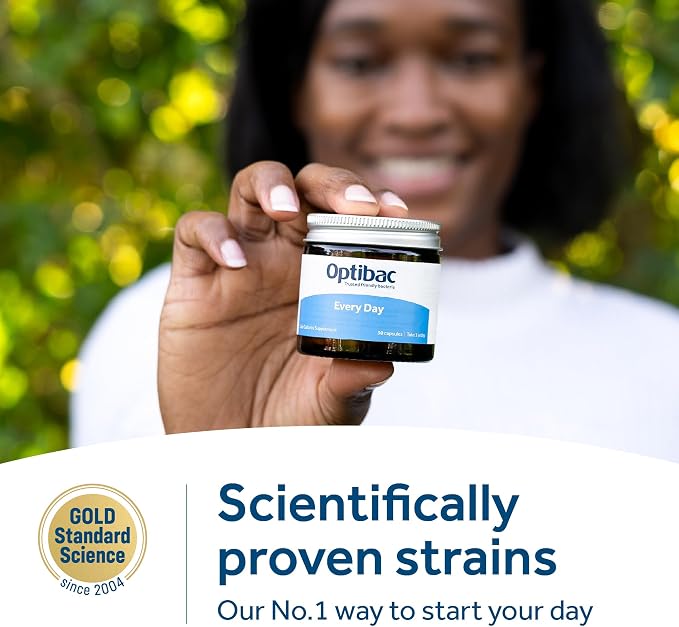 Optibac Probiotics for Digestive Health, 30 Capsules | 6 Scientifically Researched Strains with 5 Billion Live Cultures | Gluten Free & Vegetarian | Supports Gut Flora & Digestive Health