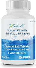 Safrel Sodium Chloride Tablets 1 gm, USP | Normal Salt Tablets | (15.4gr.) | Electrolytes Replenisher Hydration Drink (500 Count (Pack of 1))