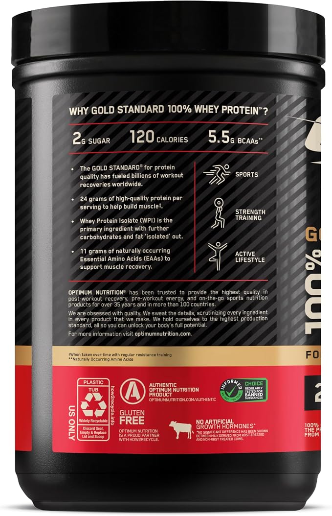 Optimum Nutrition Gold Standard 100% Whey Protein Powder, Cinnamon Roll, 0.68 Pound (Pack of 1)