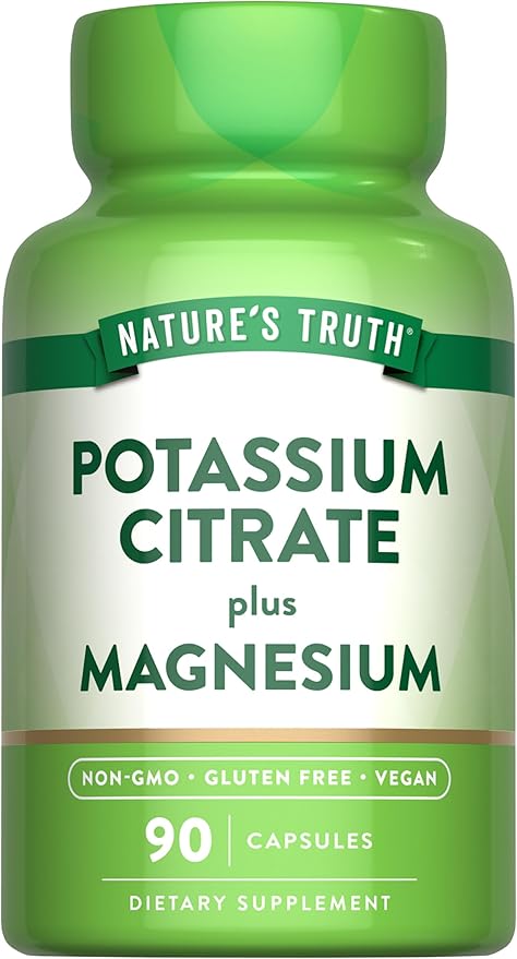 Nature's Truth Potassium Magnesium Citrate Capsules | 90 Count | Vegan, Non-GMO & Gluten Free Supplement