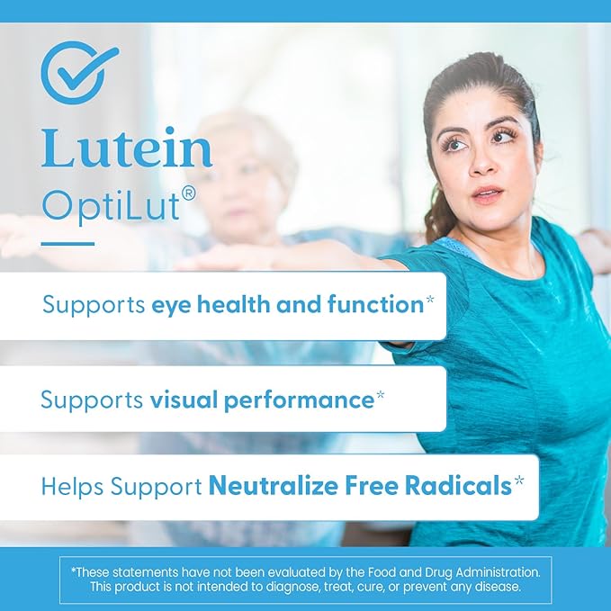 Doctor's Best Lutein Supplement 20mg with Trans Zeaxanthin - Lutein for Eyes, Eye Health Vitamins for Men & Women, Vision and Macular Health Support Capsules, OptiLut Marigold Flower - 120 Veg Caps