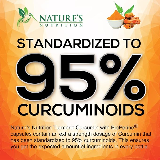 Turmeric Curcumin Supplement - 95% Curcuminoids with Organic Turmeric & BioPerine Black Pepper for Best Absorption - Daily Joint & Immune Health Support, Vegan, Non-GMO, Bottled in USA - 240 Capsules