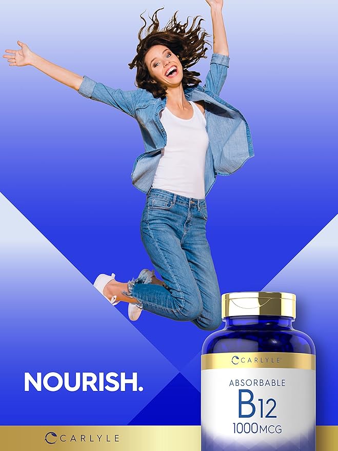 Carlyle Vitamin B12 1000 mcg Absorbable | 400 Softgels | Non-GMO and Gluten Free Supplement