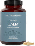 Real Mushrooms Lion’s Mane Calm Capsules (90 Count) – 400mg Organic Lions Mane Fruiting Body Extracts, 200mg Organic Reishi, 200mg AlphaWave L-Theanine for Calm Clarity & Relaxed Alertness, 90ct