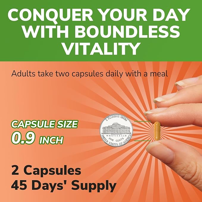 Maca Root Capsules for Women & Men, 1500 mg Maca Root Per Serving, with Black Pepper for Max Absorption, 95% Piperine, Vitality, Mood, Metabolic Support, 90 Capsules