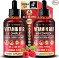 2 Pack Vitamin B Complex 20000 mcg - Vitamin B12 Sublingual Methylcobalamin Extra Strength Raspberry Liquid Drops for Women and Men - USA Made, B1, B2, B3, B5,B6, Biotin, Folic Acid | 4fl oz (120ml)