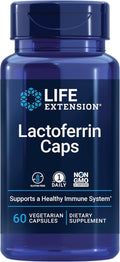 Life Extension Lactoferrin Caps, Healthy Immune Response, GI Support, Vision Health, Gluten-Free, Non-GMO, 1-Daily, Vegetarian, 60 Capsules
