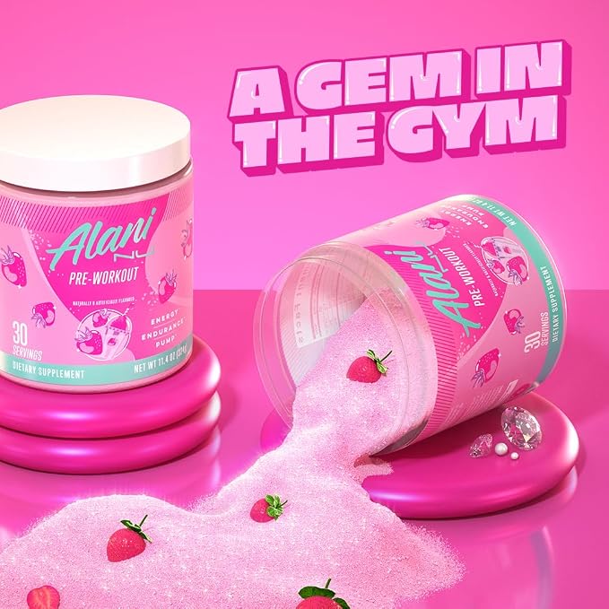 Alani Nu Pre Workout Powder Pink Slush, Amino Energy Boost, Endurance Supplement, Sugar Free, 200mg Caffeine, L-Theanine, Beta-Alanine, L-Citrulline, 30 Servings