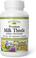 Natural Factors HerbalFactors Premium Milk Thistle, Liver Health Formula, 60 Capsules