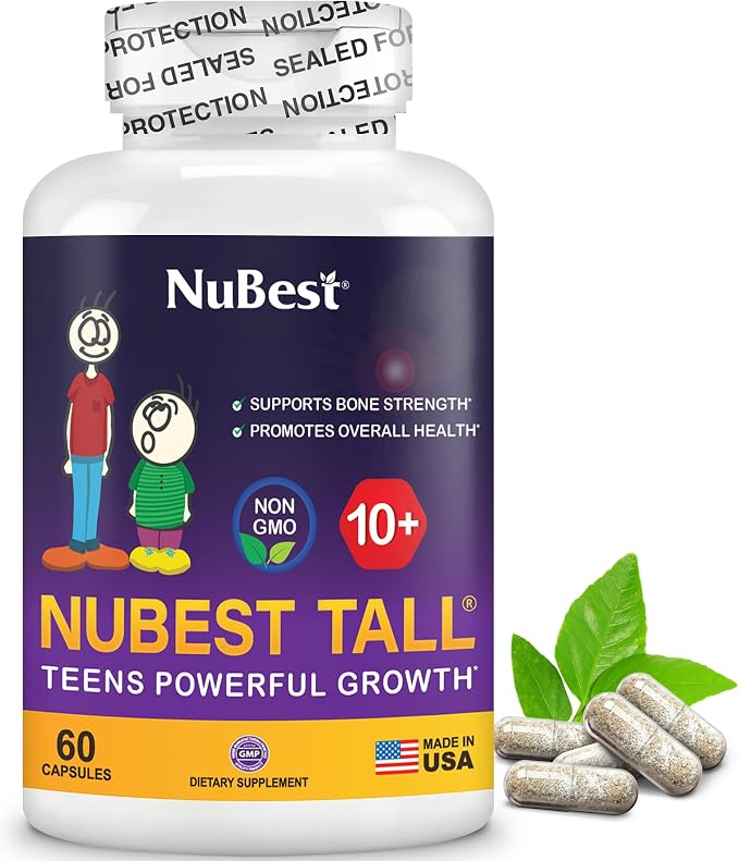 NuBest Tall 10+ - Advanced Bone Strength Formula - Supports Immunity, Healthy Development & Optimal Wellness - for Children (10+) & Teens Who Drink Milk Daily | Pack 3 | 3 Months Supply