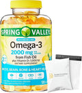Spring Valley Omega-3 from Fish Oil 2000 mg | Premium Omega-3 from Fish Oil Eye Brain Bone & Heart Health | Set with Basket Goods Store