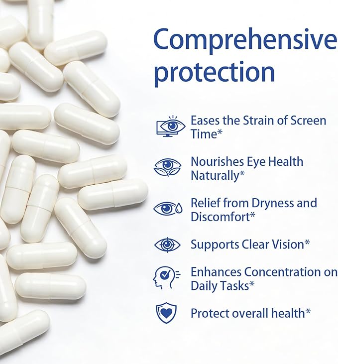 Neurobella Eye Care Formula, 15-in-1 Advanced Eye Care Formula, Eye Nutrition Support Capsules. Contains Lutein, zeaxanthin, Bilberry and Multiple Vitamins. Neurobella Eye Vitamins, 90 Capsules.