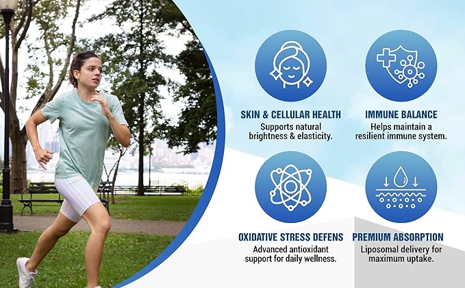 Liposomal Glutathione Supplement High-Potency Antioxidant L-Glutathione Supplement Collagen Resveratrol Hyaluronic Acid Support Skin Health & Overall Wellness 2550mg Active Ingredients 60 Softgels (2)