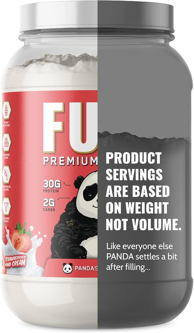 Underground Bio Labs Panda Fuel Premium Protein Whey,Hydrolyzed Collagen,Casein,Probiotics, Enzymes, Keto Friendly,Time Release, 25 Servings (2.5 Pound, Strawberries & Cream)