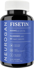 Neurogan Fisetin Supplement 500MG - 30 Count 98% Pure | Healthy-Aging & Brain Health Fisetin Capsules | Brain Supplements for Memory and Focus, Senolytic Support | Natural Polyphenols, Non-GMO