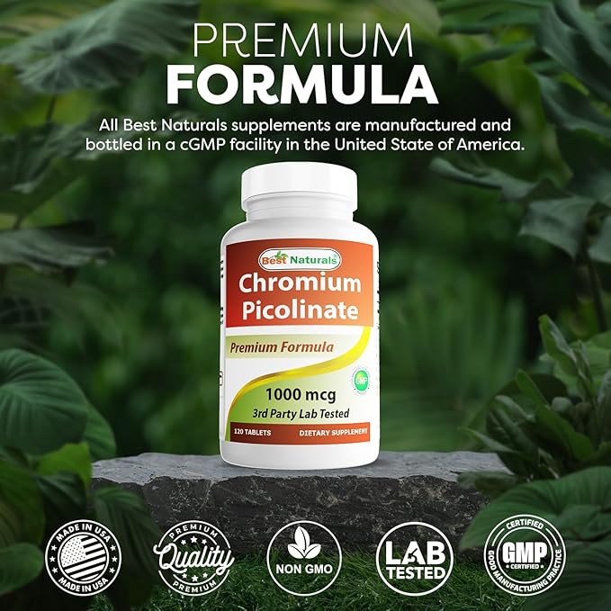 Best Naturals Chromium Picolinate 1000 mcg 120 Tablets (120 Count (Pack of 2))